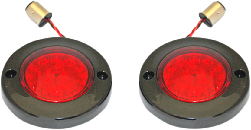 LED Flat Turn Signals - 1156 - Black - Red Lens - Lutzka's Garage