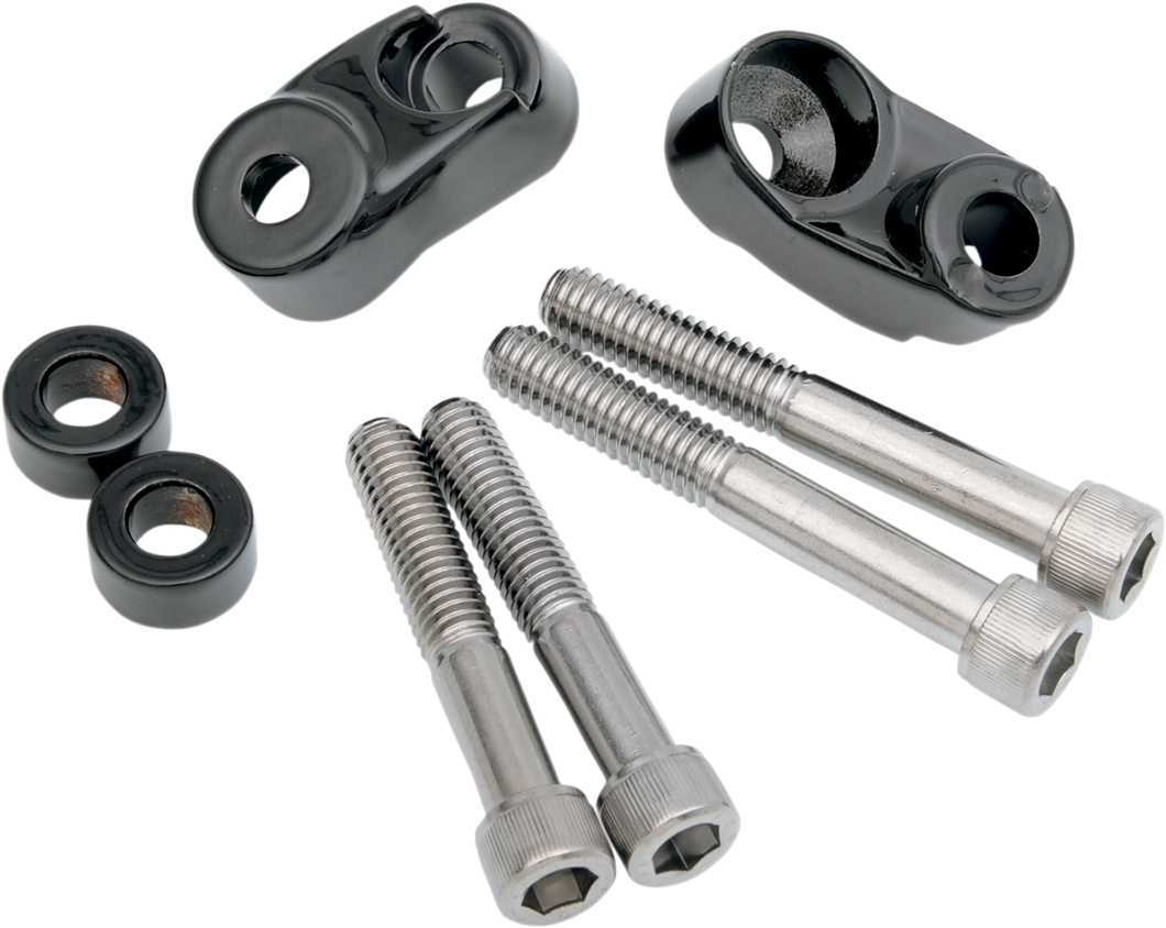 Turn Signal Mount Kit - 39/49 mm - Black - Lutzka's Garage