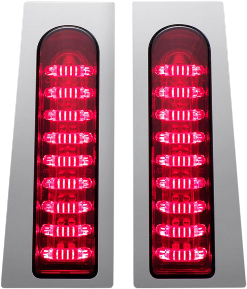 Saddlebag Lights -  Red - Chrome - Lutzka's Garage