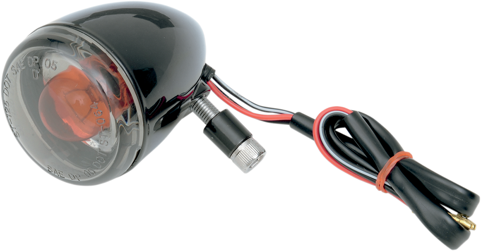 Universal Turn Signal Light - Front - Gloss Black with Smoke Lens - Lutzka's Garage