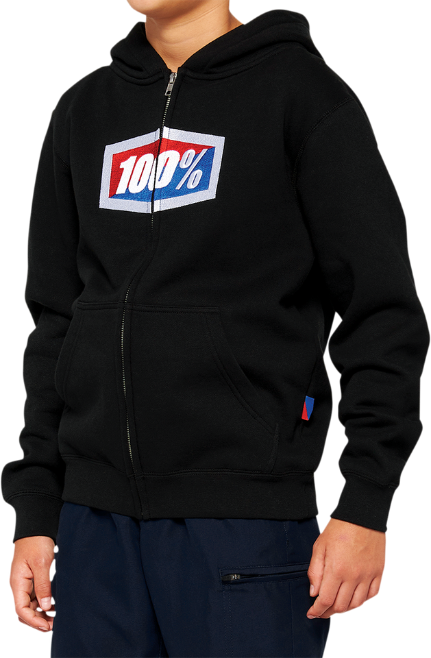 Youth Official Zip Hoodie - Black - Medium - Lutzka's Garage