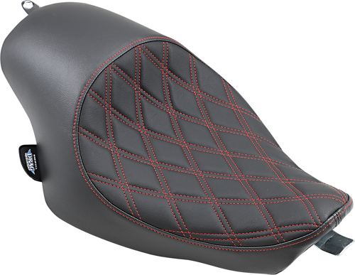 3/4 Solo Seat - Double Diamond - Black w/ Red Stitching - XL 04-22