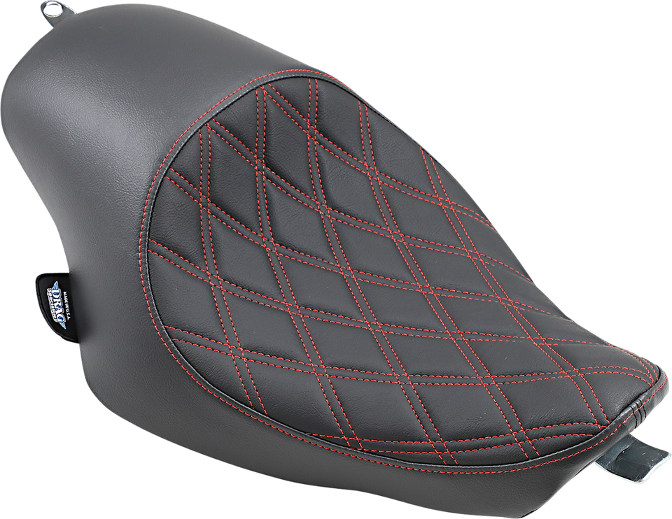 3/4 Solo Seat - Double Diamond - Black w/ Red Stitching - XL 04-22
