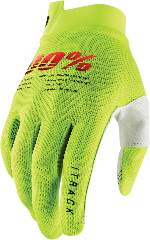 Youth I-Track Gloves - Fluo Yellow - Small - Lutzka's Garage