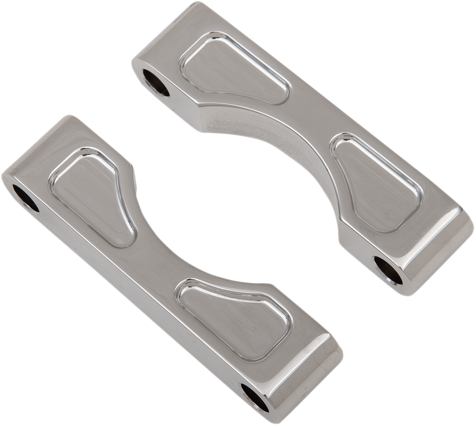 Hugger Front Fender Mounting Blocks - For 16"/17"/18" Wheels - Chrome - Lutzka's Garage