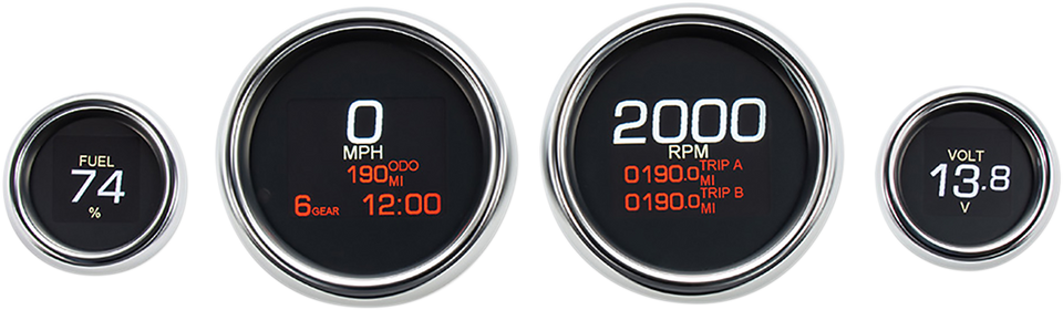 MLX 4-Gauge Instrument Kit - Chrome Bezel