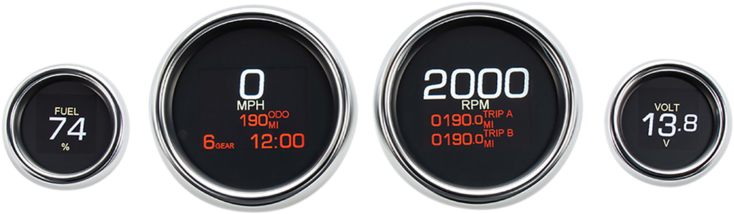 MLX 4-Gauge Instrument Kit - Chrome Bezel