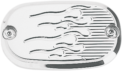 Master Cylinder Cover - Flame - Chrome - 99-17 - Lutzka's Garage