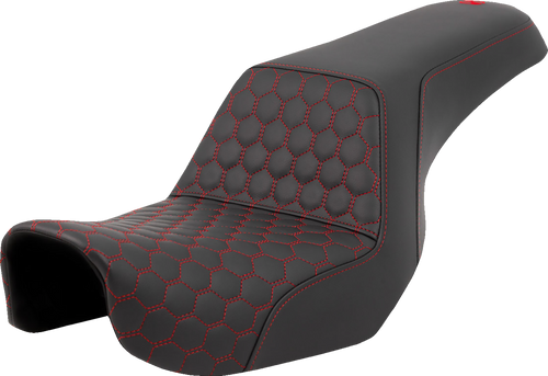 Step-Up Seat - Honeycomb - Red Stitching - Dyna 06-17