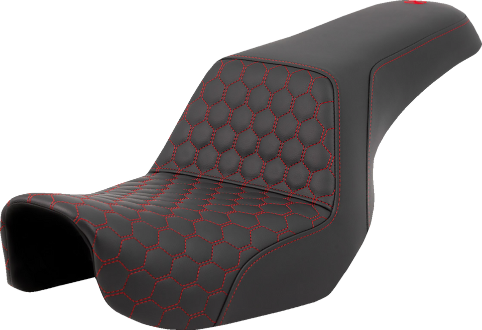 Step-Up Seat - Honeycomb - Red Stitching - Dyna 06-17
