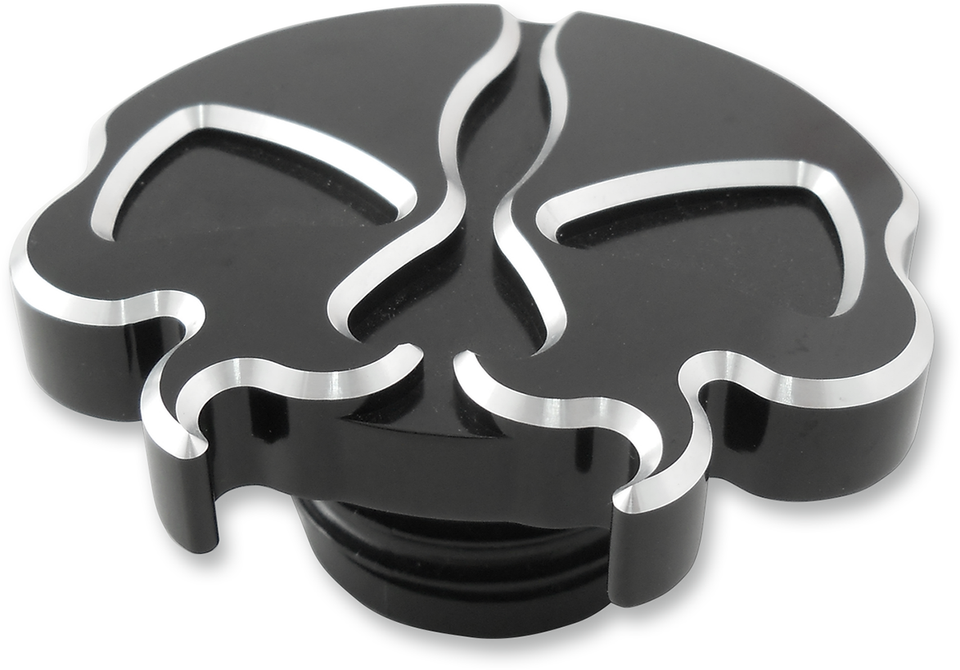 Non-Vented Split Skull Gas Cap - Black - Lutzka's Garage
