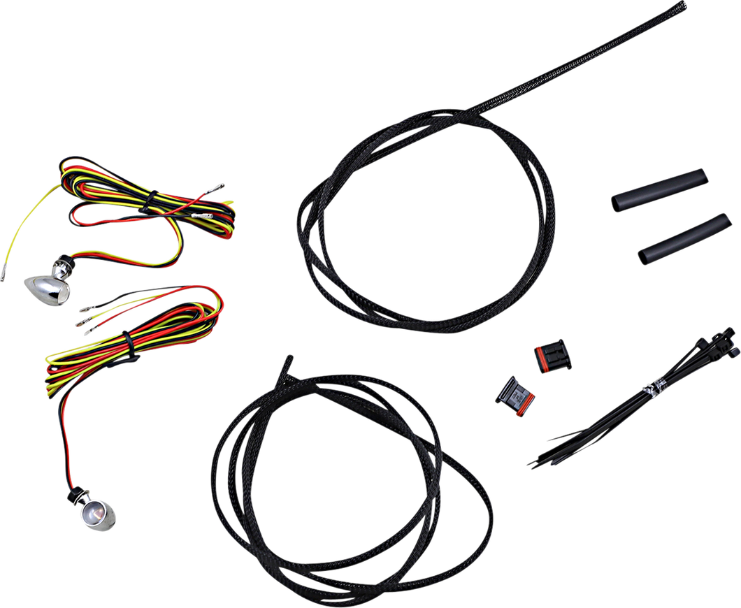 Micro Turn Signals - Dual - Amber/Red - Chrome - Lutzka's Garage