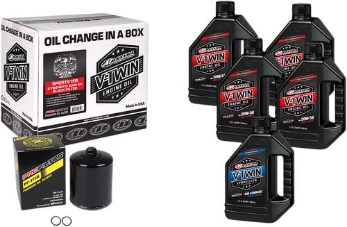 Sportster Synthetic 20W-50 Oil Change Kit - Black Filter