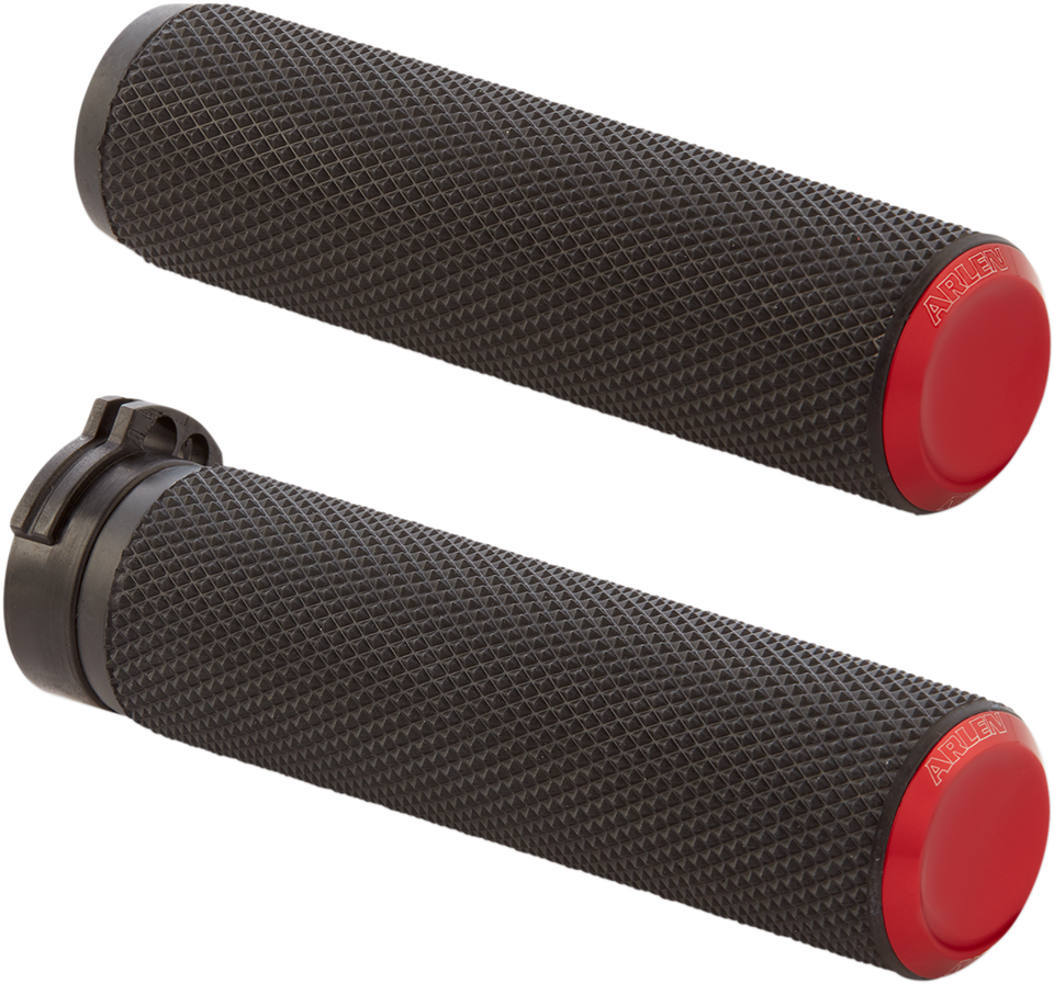 Grips - Knurled - Cable - Red - Lutzka's Garage