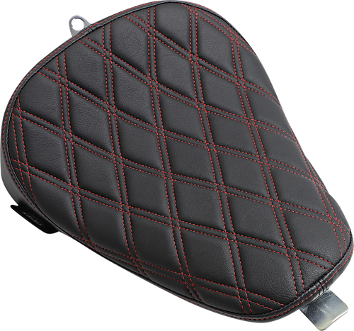 Bobber Solo Seat - Double Diamond - Red Stitch - 10-22 XL