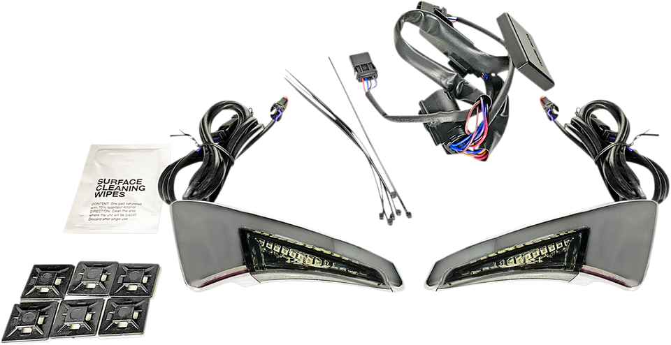 Sequential Tour Pak Seat Back Rest LED Lights - Chrome/Smoke - FLH - Lutzka's Garage