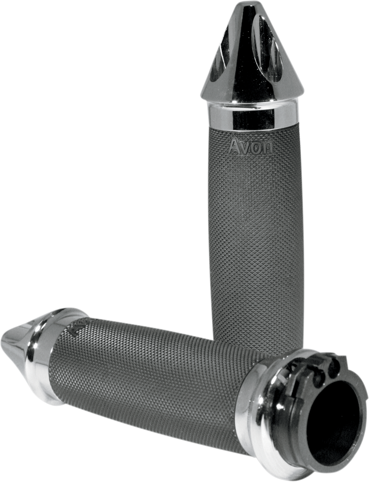 Grips - Custom - Spike End - Chrome - Lutzka's Garage