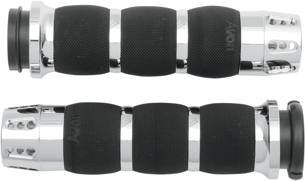 Grips - Gatlin - Air Cushioned - TBW - Chrome - Lutzka's Garage