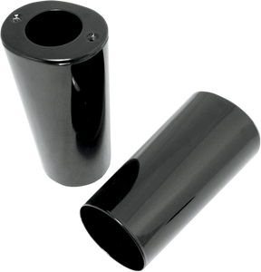 Fork Slider Covers - Gloss Black - Smooth - Stock Length - Replacement OEM Number 45964-86 - Lutzka's Garage
