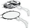 Flame Oval Mirror - Black/Chrome - Lutzka's Garage