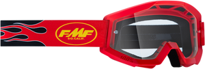 Youth PowerCore Goggles - Flame - Red - Clear - Lutzka's Garage