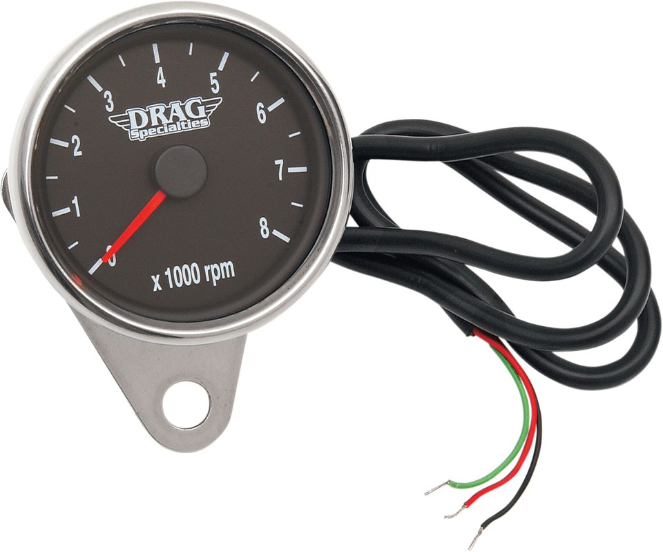 2.4" Mini Electronic Tachometer - Polished - Backlit LED Black Face