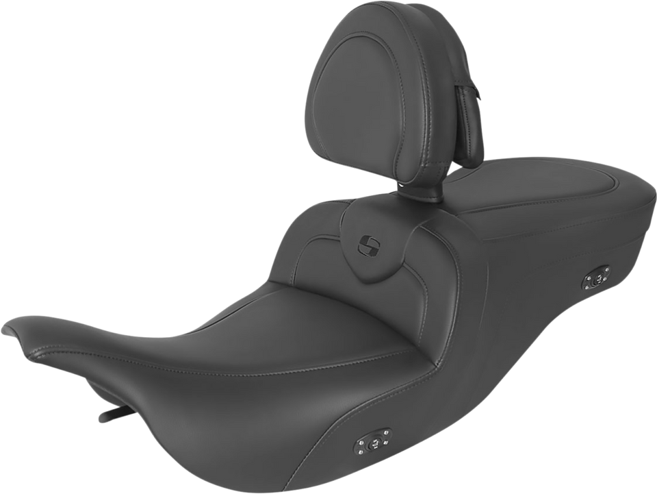 Heated RoadSofa™ Seat - With Backrest - Black W/Black Stitching