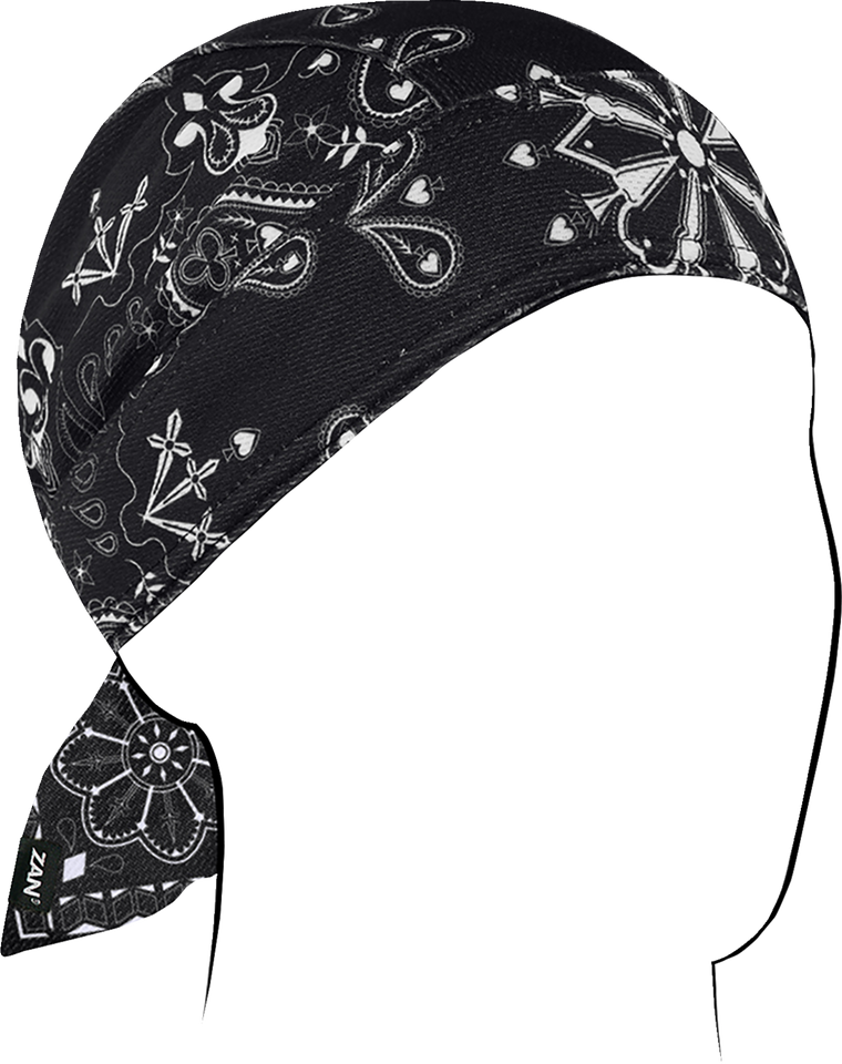 Flydanna Micro-Mesh Polyester Headwrap - Black Paisley - Lutzka's Garage