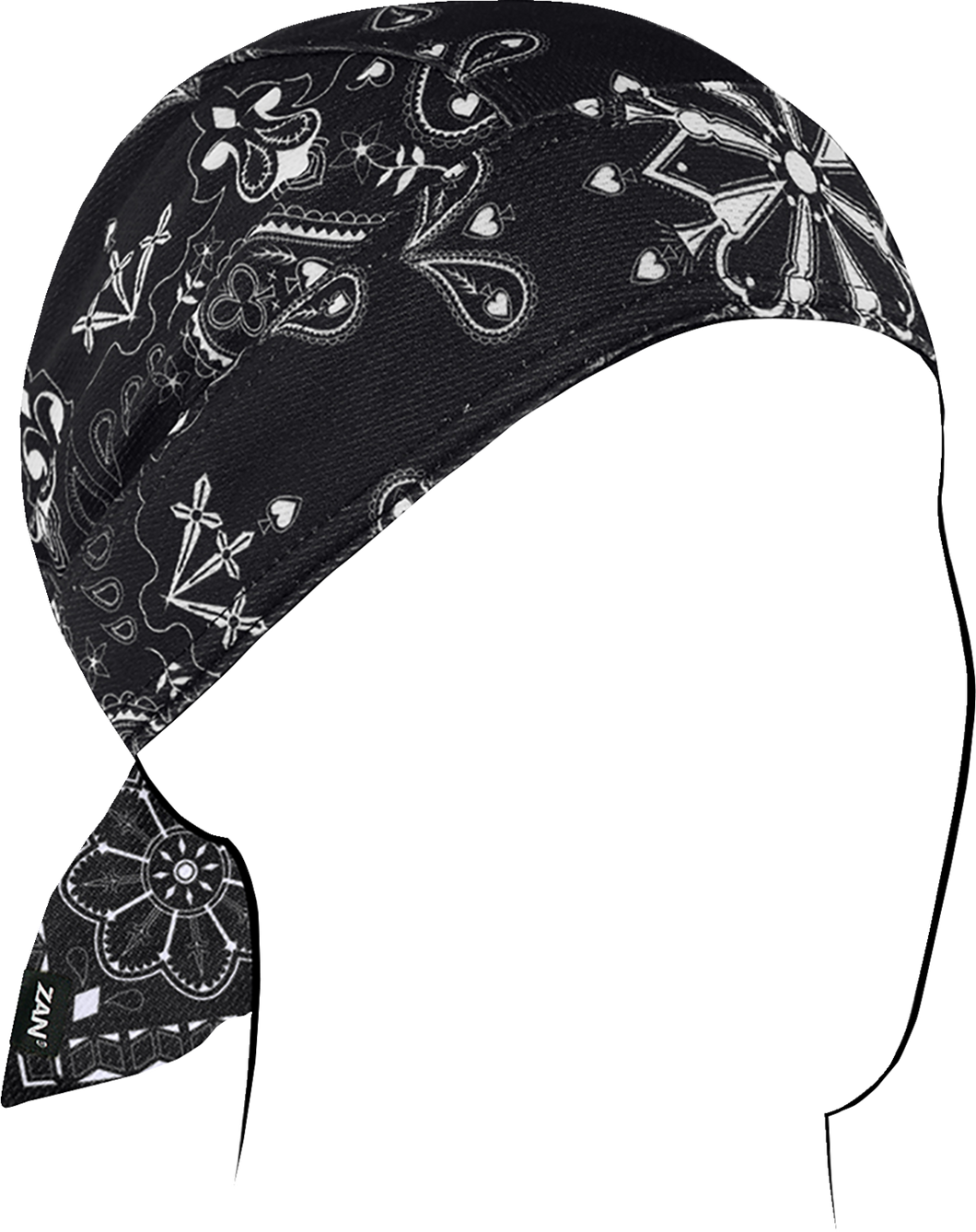 Flydanna Micro-Mesh Polyester Headwrap - Black Paisley - Lutzka's Garage