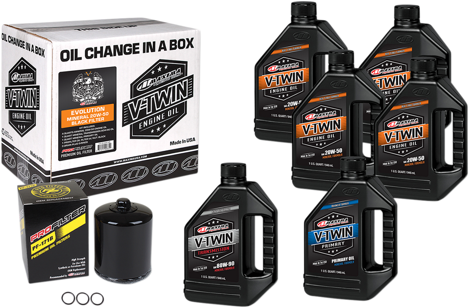 Evolution Mineral 20W-50 Oil Change Kit - Black Filter