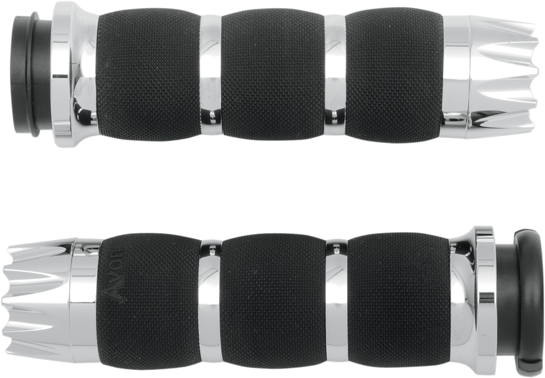 Grips - Excalibur - Air Cushioned - TBW - Chrome - Lutzka's Garage