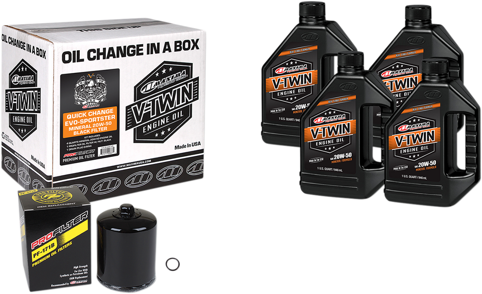 Evo/XL Quick Oil Change Kit - Black Filter