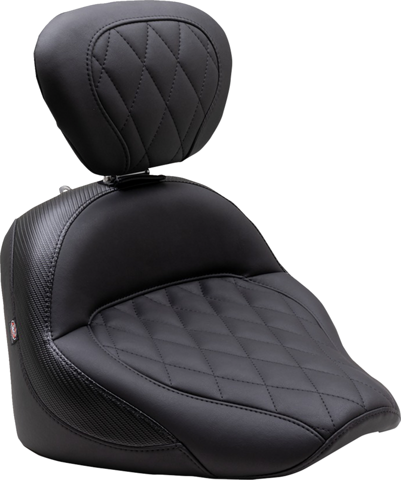 Solo Touring Seat - w/ Driver Backrest - Black - Diamond Stitch - Chief 22-23 - Lutzka's Garage