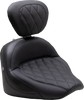 Solo Touring Seat - w/ Driver Backrest - Black - Diamond Stitch - Chief 22-23 - Lutzka's Garage