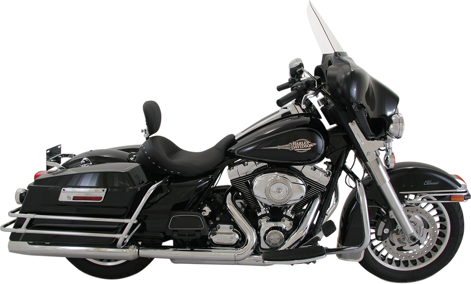 Lowdown Vintage Seat with Driver Backrest - Black Studded - Lutzka's Garage