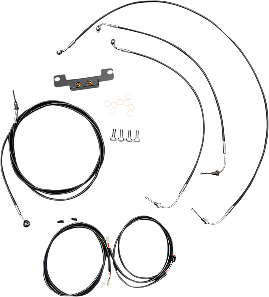 Cable Kit - Stock Ape Hanger Handlebars - ABS - Black - Lutzka's Garage