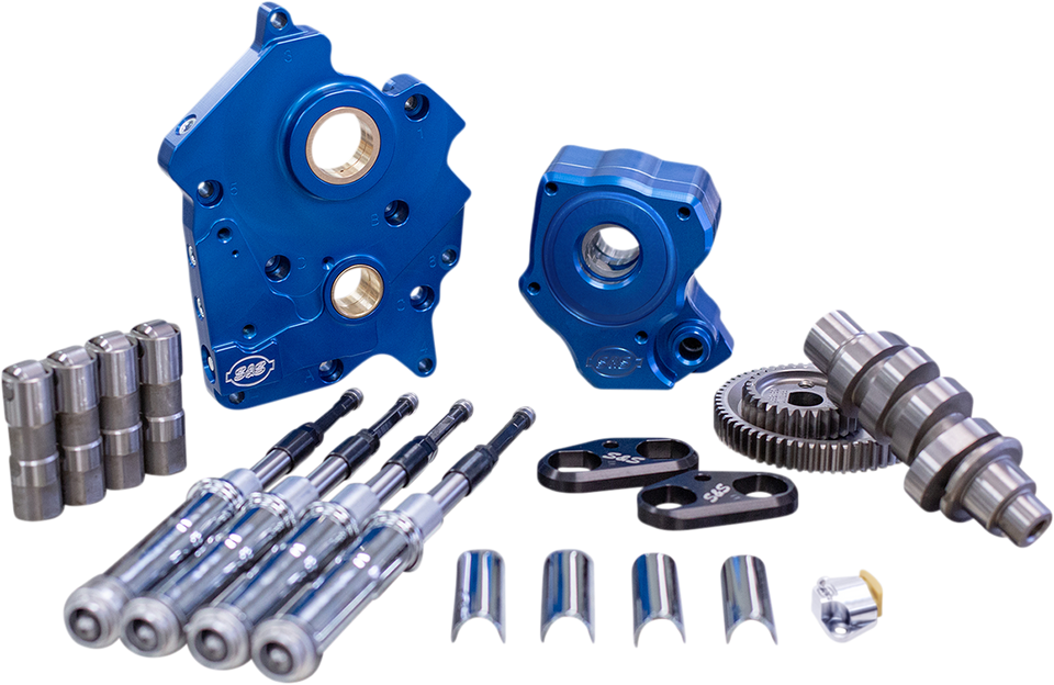 Cam Chest Kit with Plate M8 - Chain Drive - Oil Cooled - 475 Cam - Black Pushrods