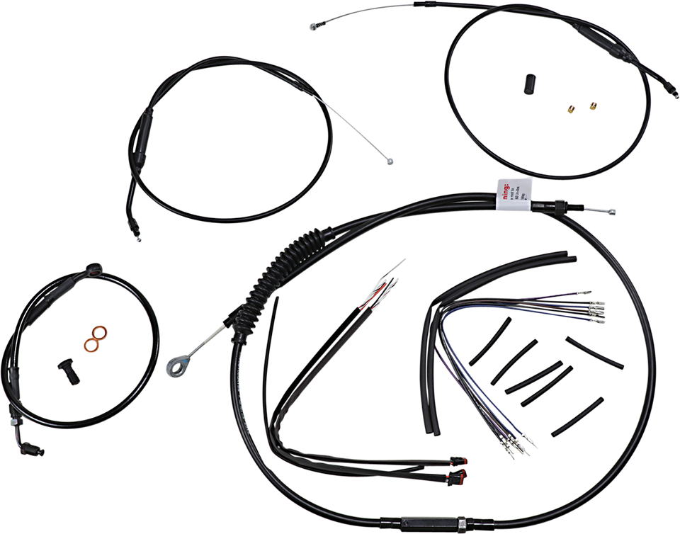 Handlebar Cable and Brake Line Kit - Extended - Sportsters - 12" T-Bar Handlebars - ABS