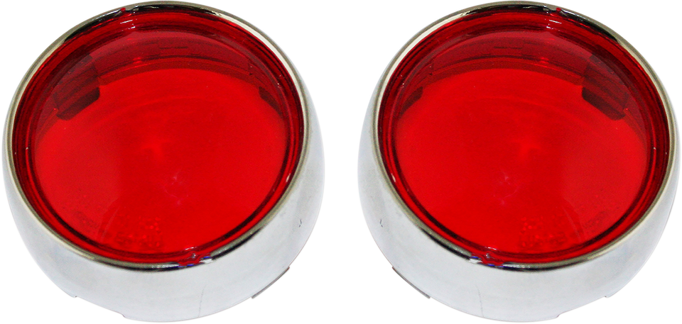 Bullet Signal Lenses - Chrome/Red - Lutzka's Garage