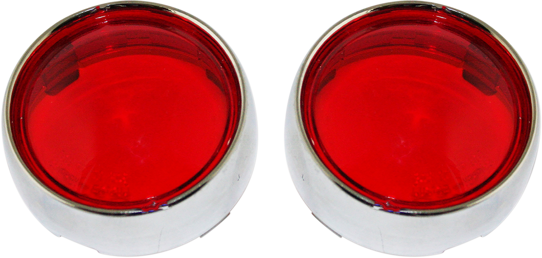 Bullet Signal Lenses - Chrome/Red - Lutzka's Garage