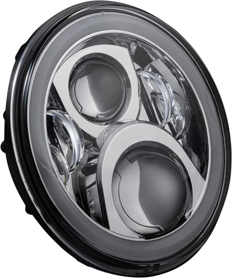 7" Headlamp - with Adapter - Chrome - Lutzka's Garage