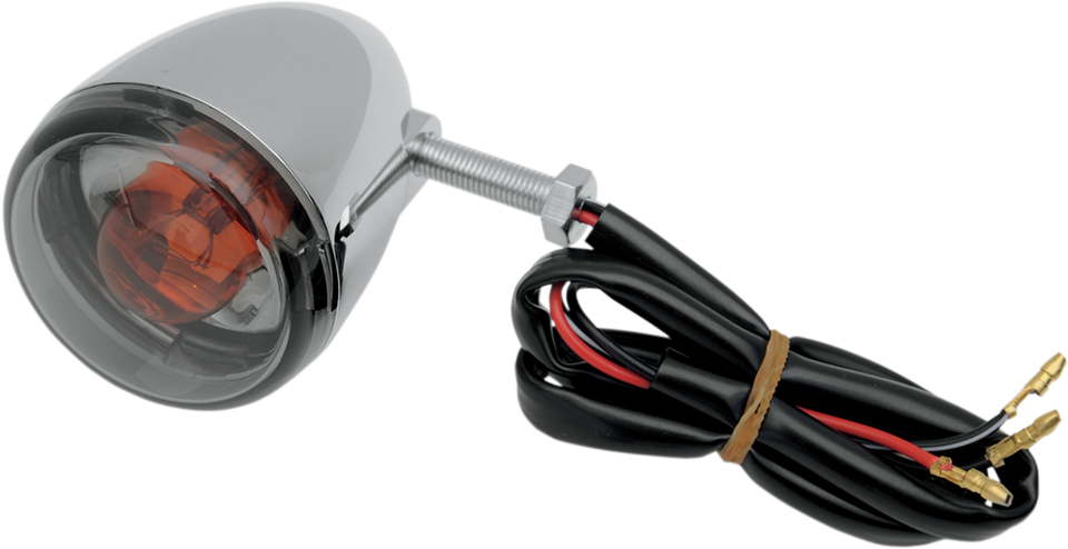 Universal Turn Signal Light - Rear - Chrome with Smoke Lens - Lutzka's Garage