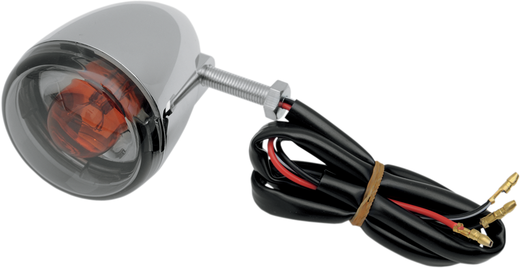 Universal Turn Signal Light - Rear - Chrome with Smoke Lens - Lutzka's Garage