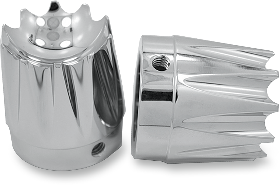 Front Axle Nut Cover - Chrome - Excalibur - 1" - Lutzka's Garage