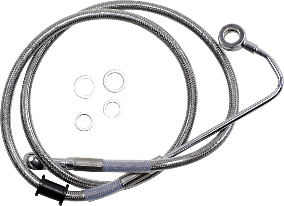 Brake Line - +4" - Stainless Steel - 15-17 Softail - Lutzka's Garage