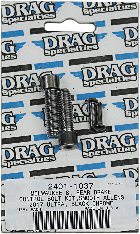 Bolt Kit M8 Rear Break Black/Chrome Smooth