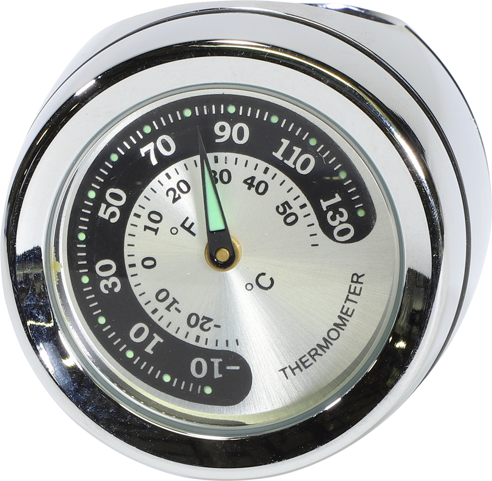Handlebar Mount Thermometer - Chrome - For 1" Bar - Lutzka's Garage