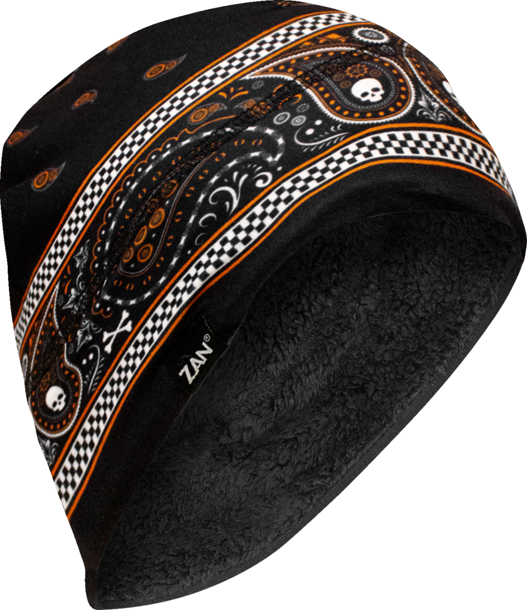 SportFlex Helmet Liner - High Pile Fleece Lined - Black/Orange - Lutzka's Garage