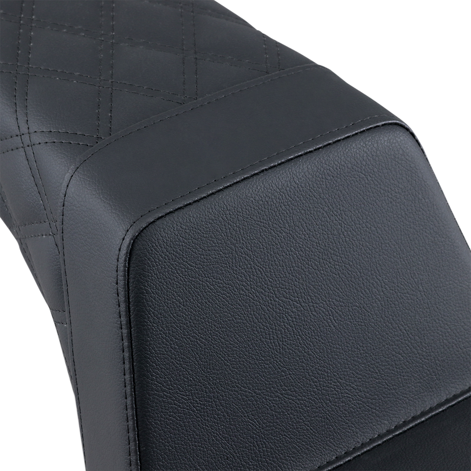 Step Up Seat - Rear Lattice Stitched - Black - Lutzka's Garage