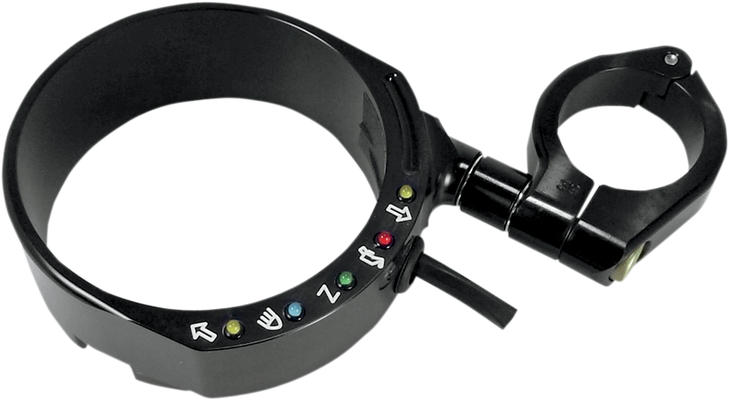 Speedometer Relocation Bracket with Easy Mount Clamp - Black Anodized - For 49 mm Fork - Lutzka's Garage